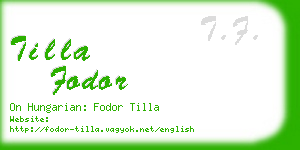 tilla fodor business card